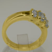 Britanci napravio 14k žuto zlatni prsten s prirodnim prstenom za angažman akvamarine - Opcije veličine - veličine 11