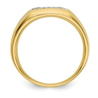 14k žuti zlatni prsten za muške dijamantske okrugle muške, veličine 9