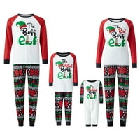 Aunavey Elf Božićne pidžame za obitelj Xmas PJS kućna odjeća za spavanje za žene muškarci za odrasle parove