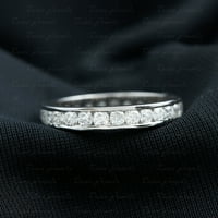 Moissitni vječni prsten za žene - 2. CT - D-VS kvalitet, 14k bijelo zlato, US 4.50