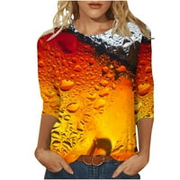 Ženski rukav vrhovi labavi okrugli majice iz vrata Trendi tiskane lagane majice pulover