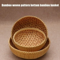 Elaydool Handmade Bamboo tkana korpa voće biljna košarica za pokrov za piknik Korpa za kruh Wicker Basket