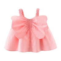 Djevojke toddlera haljina slatka ljeta 3D leptir krila Ispis čvrstog haljina zasebnica za ležerna do 3Y dječje odjeće