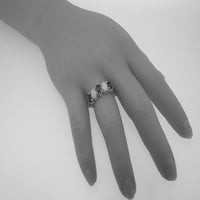 Britanci napravio 10k ružičasto zlato prirodno plavo topaz i opal ženski vječni prsten - Opcije veličine - veličina 7.25