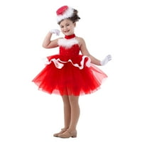 Djevojčice za dijete Drće haljine bez rukava na palama za božićne bez rukava Tulle Princess Xmas ruffles