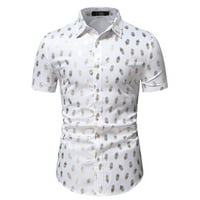 JMntiy MENS Classic majica Soft Plain Fit Gumb s kratkim rukavima Havajska silaska majica Bluza Majica