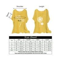 Pimfylm Grafičke majice za žene Žene Ljetne kratke rukave Thirt Tops Deep Crew izrez košulje Casual