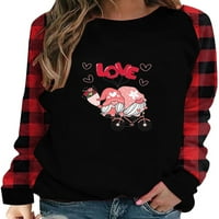 Luxplum majica za žene dugih rukava majica Crew Crt natpise Ležerne prilike tunika Dnevna odjeća Pulover Style-F 2xl