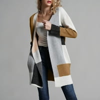 Guvpev ženski modni pleteni džemper velika veličina labava pletena džemper jakna - camel xxl