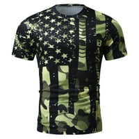 Muške majice muškarci casual modne nezavisnosti DAN kamuflažnog tiskanog košulja za okrugli vrat TOP bluza s kratkim rukavima