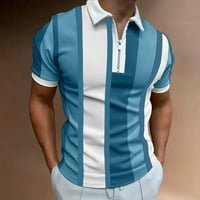 Plava muška golf polo majica Ležerne prilike ljetne boje, bluza za bluzu za bluzu na majici s kratkim