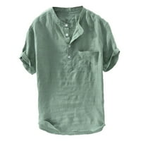 Muška majica s majicama Ljeto Novo čisto pamučno konopsko dugme kratki rukavi modna velika bluza vrhunska