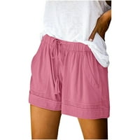 Ženske kratke hlače Plus veličine Comfy crteži Ležerne elastične džepove struka Loose hlače Vježbajte