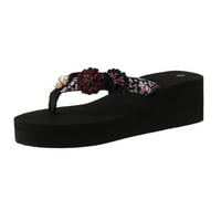 Neumjerne odrasle žene sandale žene sandale dame dame cipele na cvijeću ukras Komforne sandale sa srednjim