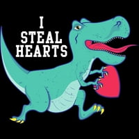 Ukradite srcu Dan Valentina Dino Košulja Poklon Crna grafika Pulover Hoodie - Dizajn od strane ljudi
