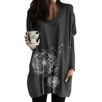 Plus veličina Ženska labava TUNIC TURS LASIES Bluza s dugim rukavima Thirts bluza