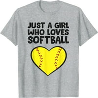 Samo djevojka koja voli softball smiješno softball majicu