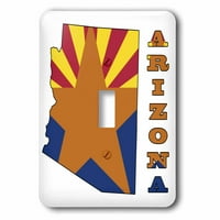 3Droza Državna zastava Arizone u obliku karte i slova Arizona - Jednokrevetni prekidač