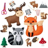 JetCloudLive Kids Kits Kit Woodland Animal Craft Kit - Napravite vlastiti punjeni životinjski komplet - Felt Stitch Art and Craft Igračke za dječake i djevojke - dječje DIY izrade i šivanje