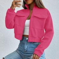 VEDOLAY T košulje Žene Ležerne prilike dugih rukava izreze opušteni fit puloveri Dukseri, vruće ružičaste