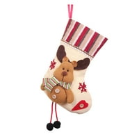 Heiheiup Božićne čarape Santa Snowman Xmas karakter 3D plišani posteljina viseća oznaka Knit Granični