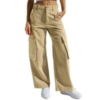 Apepal pantalone ženske baggy teretni hlače Vintage traperice sa džepovima širine nogu pantalone labave