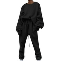 Juebong Trendy Sportski odijelo za žene Ležerne prilike sa čvrstim dugim rukavima okrugla vrata sa olovkama,
