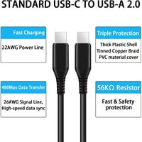 Type-C kabl 10ft USB-C punjač brza dugačka žičana žičana sinhronizacija N8D za Sonim XP8, XP - Sony Xperia 5, plus, - T-Mobile Revvl 5g, 4, plus - TCL 10L, Signa, Pro, 5g UW
