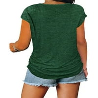 Avamo ženska ljetna majica casual majica s kratkim rukavima TURS Zipper V bluza izreza