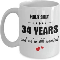 Sveto sranje Godina šalica za kafu 34. godišnjica venčanja, ideja za poklon za njemu supruga supruga,