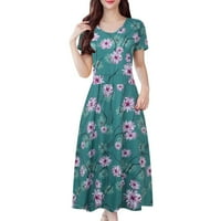 Ženske haljine Ljeto kratki rukav Udobni zamah O vrat Boemian cvjetni print običan fit jednostavna majica