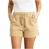 Ženske kratke hlače za ljetne hlače od struka za crtanje sa džepovima Casual Trčanje atletske vježbe