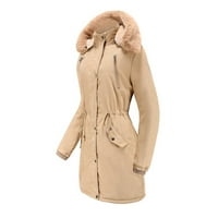 Viikei Žene kaputi sa spuštenim jakne za žene pamučni kaputi Žene Ležerne prilike dugačak s kapuljača