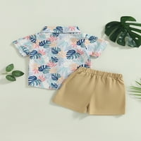 Codeop Toddler Baby Boys Outfit Set, majica kratkih rukava i kratke hlače Dvodijelna odjeća za plažu