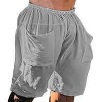 Avamo Muškarci Ljetne kratke hlače Plaža Plaža Kratke hlače Elastična struka Dječji dno Muški Srednja ploča odjeća za odmor za odmor Sivi XL