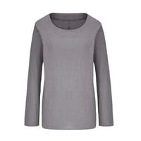 Plus veličine modne proljetne odjeće za žene Trendy pulover dugih rukava majica u boji Crewneck Pamuk