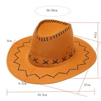 Haxmnou Adulte Casual Solid Suture Ljeto Zapadni modni kaubojski šešir Širok BRIM Travel Sun Cap