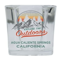 Agua Caliente Springs California Istražite na otvorenom Suvenir Square Base alkohol Staklo 4-pakovanje