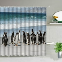 Simplicity Style Kupatilo sa kukama Modni tuš CURTAR EASY Instalacija Home Viseći mekani pingvin tiskani praktični vodootporan