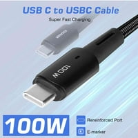 Urban USB C do USB C kabel 1,65ft 100W, USB 2. Kabel za punjenje kabela Brzi naboj za ZTE Gabb Z2, iPad