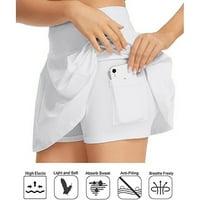 Yinguo ženski suknji za tenis Unutarnji kratkiši elastični sportovi Golf Skort s džepovima