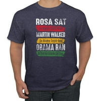 Divlji Bobby, Rosa Sat Martin hodao je Obami trčao je crni ponos muške grafičke majice, vintage heather