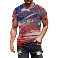 Muška ljetna moda casual okrugli vrat 3D digitalni ispis Neovisnosti Dan majica kratki rukav Top Muškarci