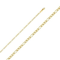 Čvrsta 14k žuto zlato FIGARO ogrlica sa lanačem
