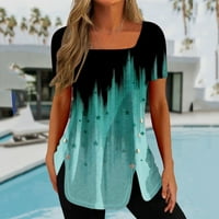 Tarmeek ženska bluza plus veličina Ljetne t košulje casual s kratkim rukavima Tunic Top za gamaše labavo plaža Basic bluza Tee