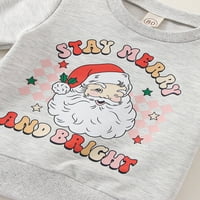 Seyurigaoka Toddler Baby Boys Girgi Božićne duksere Dugi rukav Okrugli vrat Santa Gingerbread Man Ispis