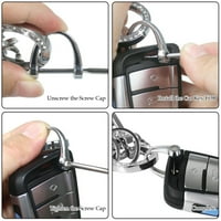 Pletetirani taster set D oblik automobila Ključ za ključeve Pom Pom Carabiner Clip Svjetski uzorak Kristalna tipka FOB