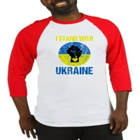 Cafepress - Podrška Ukrajini I stajam sa bajzbol dresom u UKR - pamučni bejzbol dres, majica za rupu Raglan