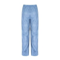 Harem pantalone žene Fau Denim Cropped Hlače udobne labave casual širokog lounge joggers hlače sa džepovima