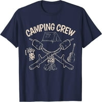 Drvo kampiranje posade napravljene za majicu Camper Camping
